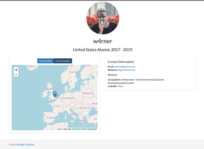 Screenshot of Fulbridge profile