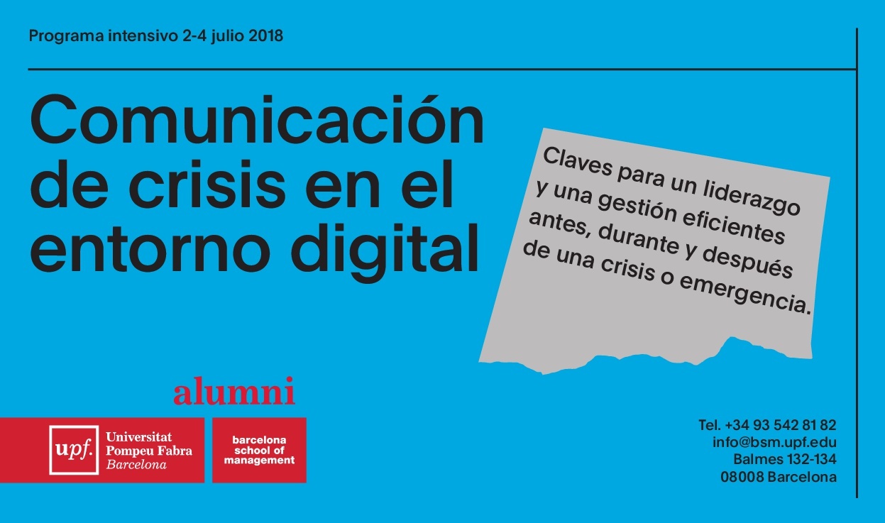 Curso de Comunicación de Crisis en el Entorno Digital de la UPF Barcelona School of Management