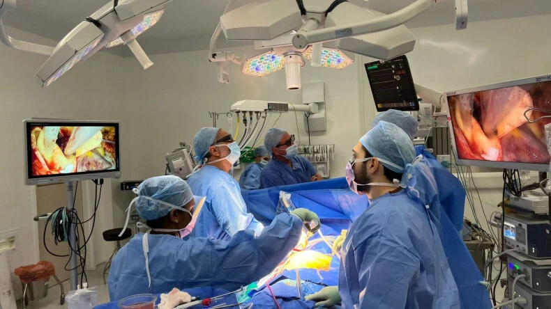Mr Toufan Bahrami performing endoscopic mitral valve surgery