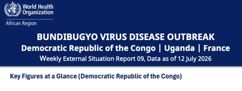 Ebola Bundibugyo Virus Disease Outbreak – DRC & Uganda | External Situation Report 09 (Data as of 12 July 2026)