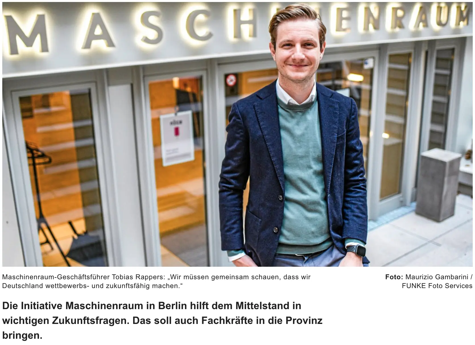 Interview Tobias Rappers in der Berliner Morgenpost