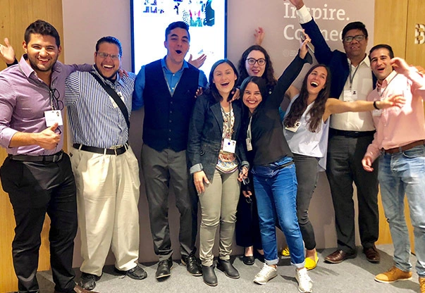Lindau Alumnus Frank Berrera with other young scientists at #LINO18