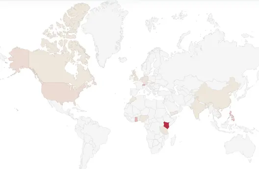 Map showing the locations of AiduLink members