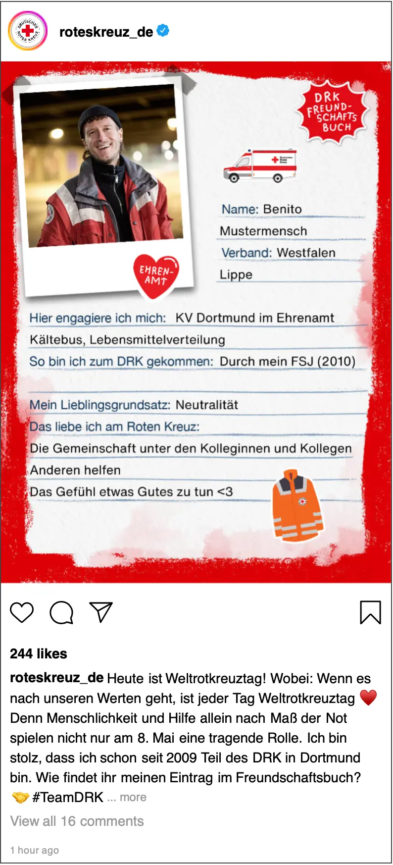 So kann der Post aussehen.
