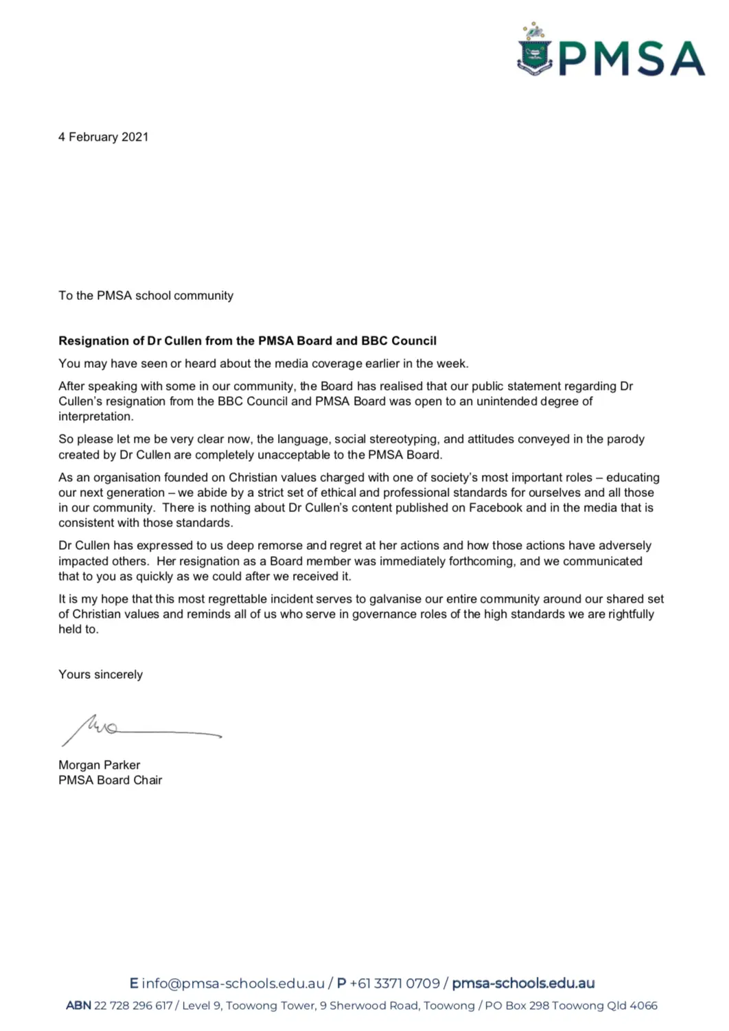PMSA Announcement