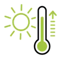 Increasing temperatures and heatwaves icon