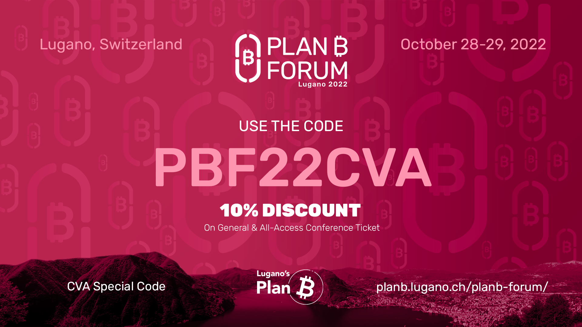 PLAN B Forum, Lugano - 10% DISCOUNT | Crypto Valley Association