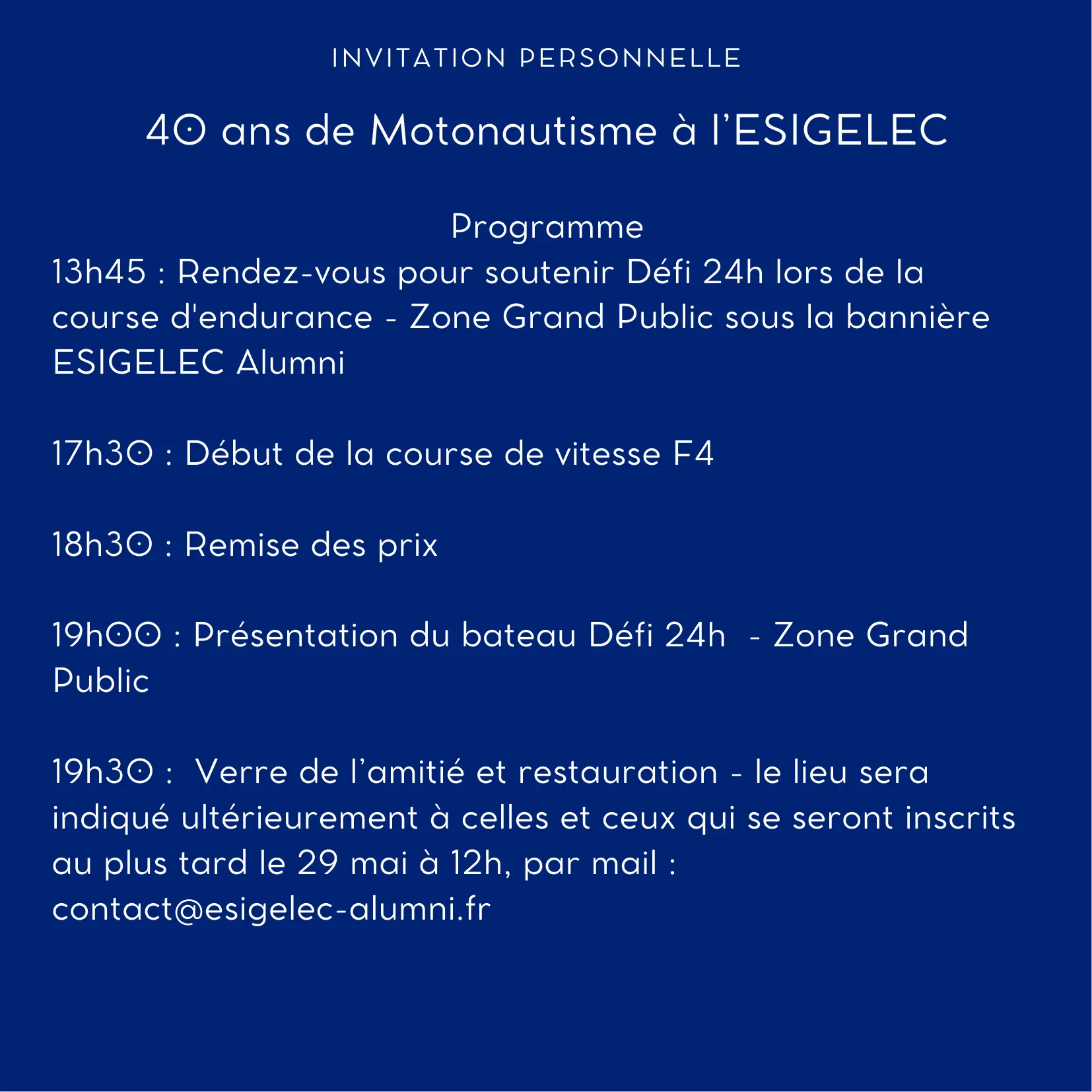 Programme du 1er juin 2024