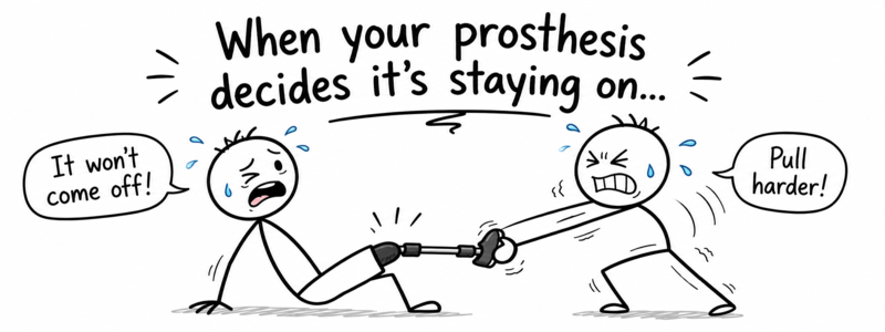What happens when your prosthesis won’t come off?