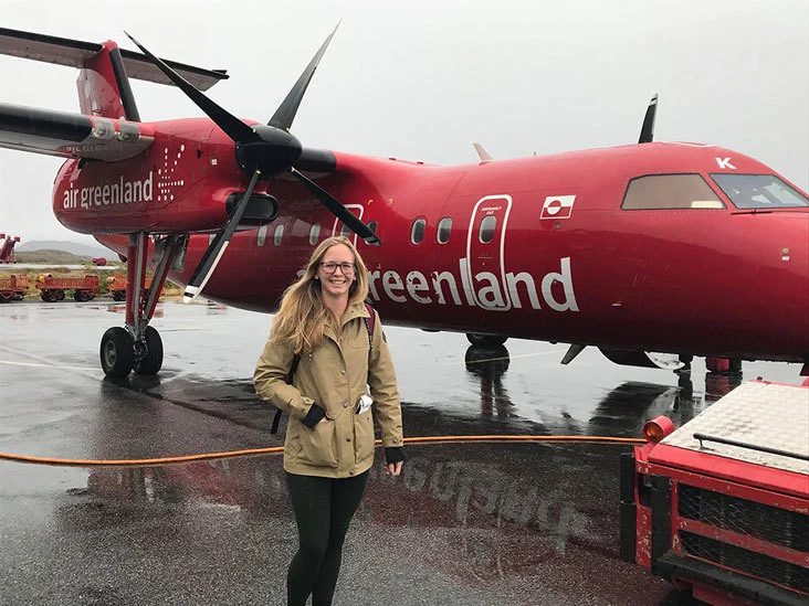 Augusta Finzel arriving in Greenland