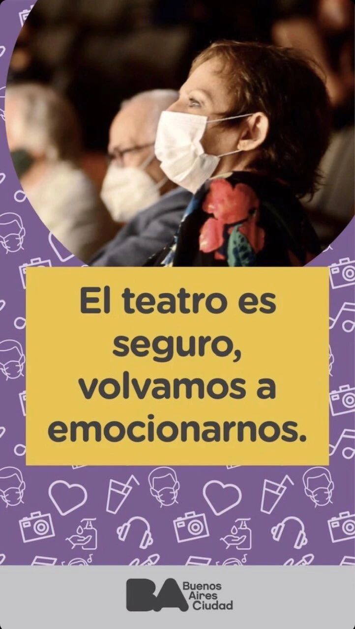 Promotional materials for the campaign to reopen Argentinian theatre