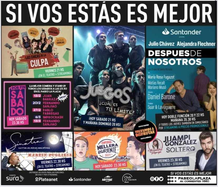 Promotional materials for the campaign to reopen Argentinian theatres