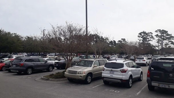Student car parking at the school
